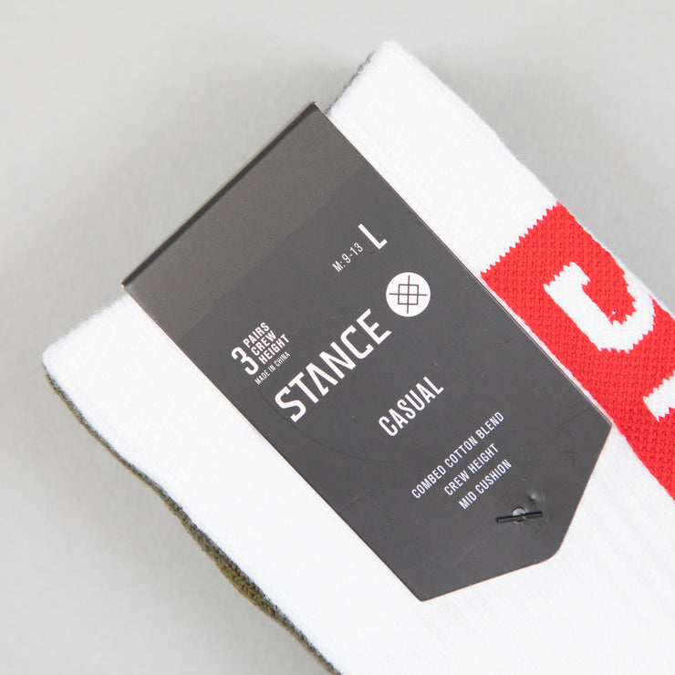 STANCE 3 Pack Staple OG Crew Socks in MULTI CAMO