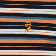 FARAH Zephyr Multi Stripe T-Shirt in MANDARIN