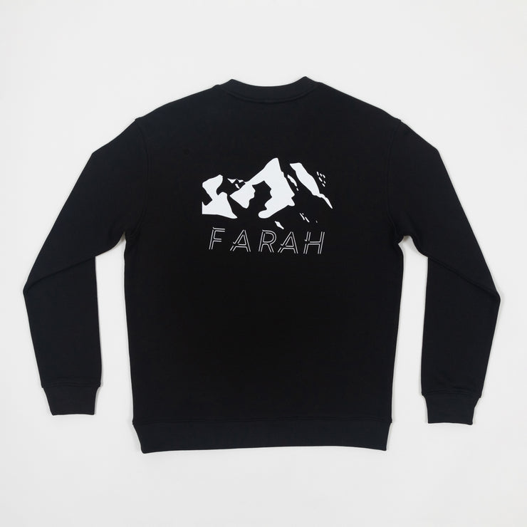 FARAH Zermatt Graphic Sweatshirt in BLACK
