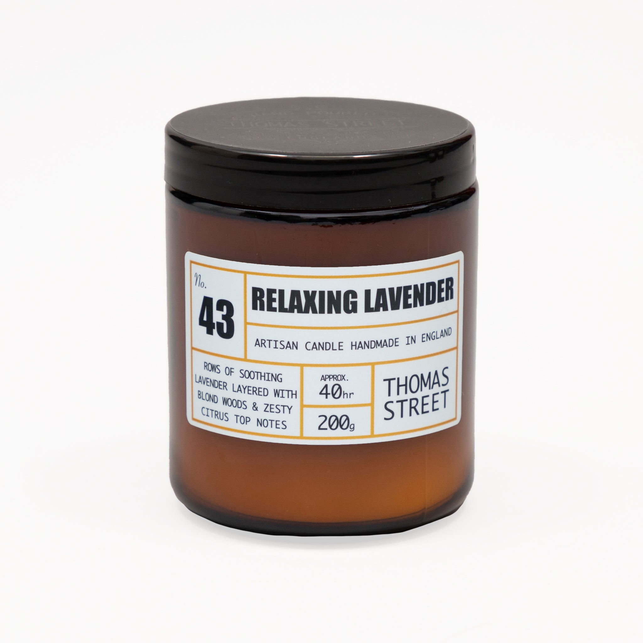 THOMAS STREET CANDLES #43 Relaxing Lavender Scented Candle (200g)