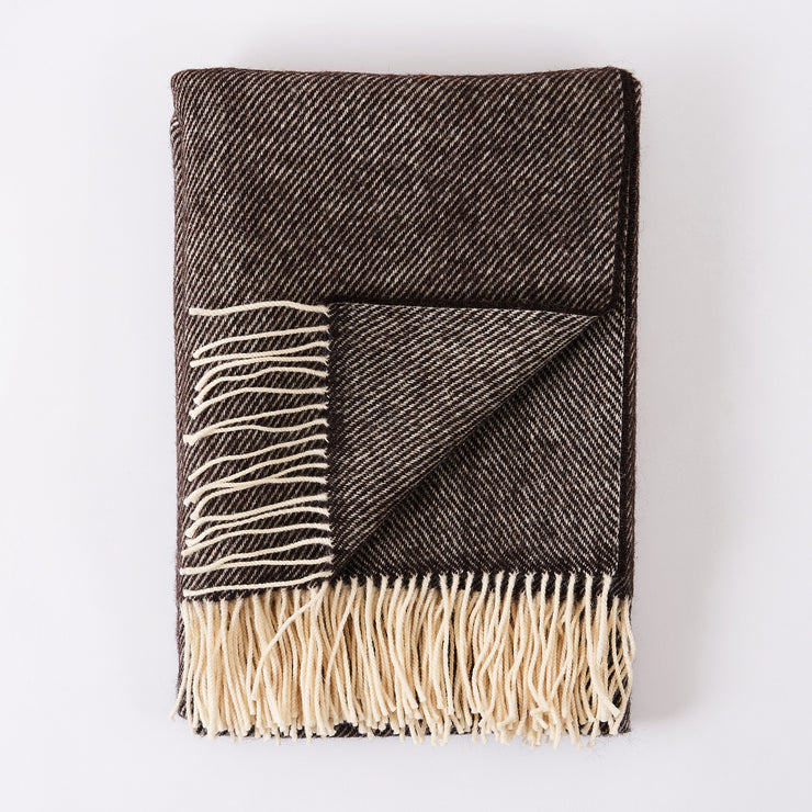 ADAM CURTIS Best of British Wool Throw in BLACK