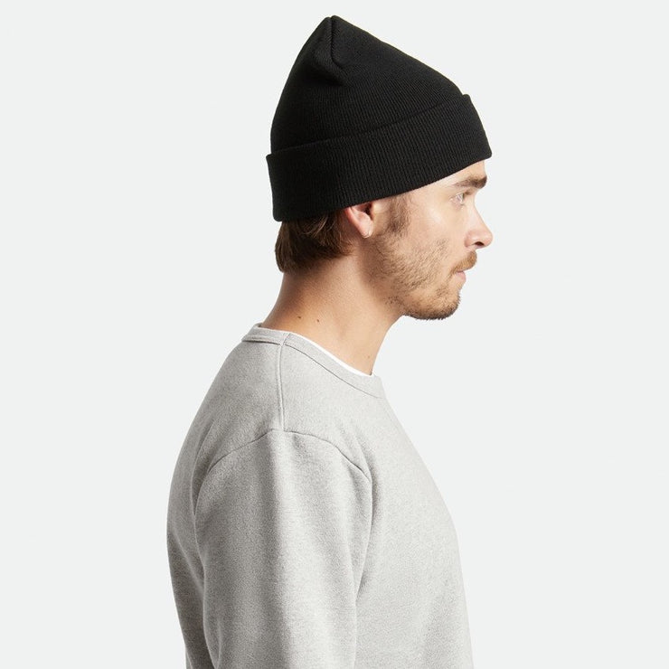 BRIXTON Harbor Beta Watch Cap Beanie in BLACK