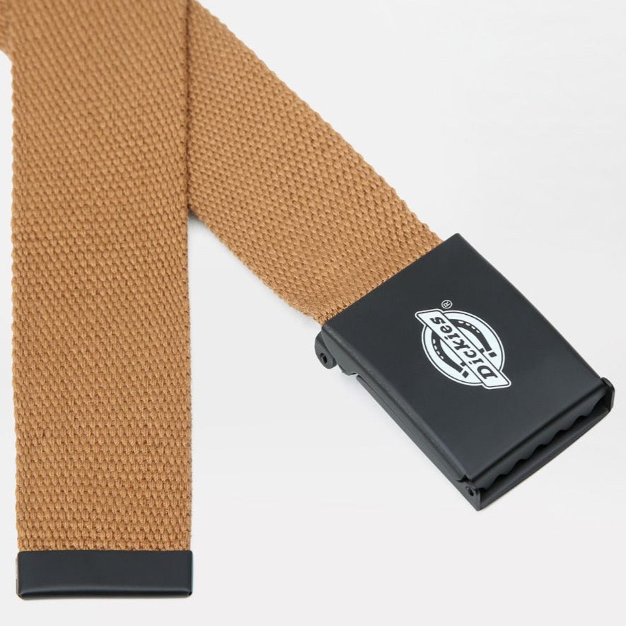 DICKIES Orcutt Webbing Logo Buckle Belt in BROWN DUCK