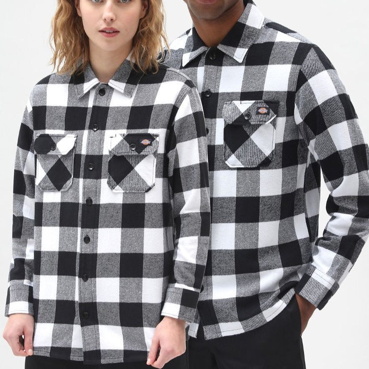 DICKIES Sacramento Check Shirt in BLACK & WHITE