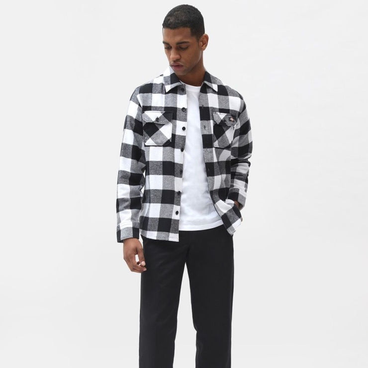 DICKIES Sacramento Check Shirt in BLACK & WHITE