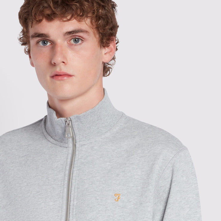 Mens FARAH Grey Full Zip Sweatshirt CACTWS UK