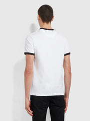 FARAH Groves Ringer Organic Cotton T-Shirt in WHITE