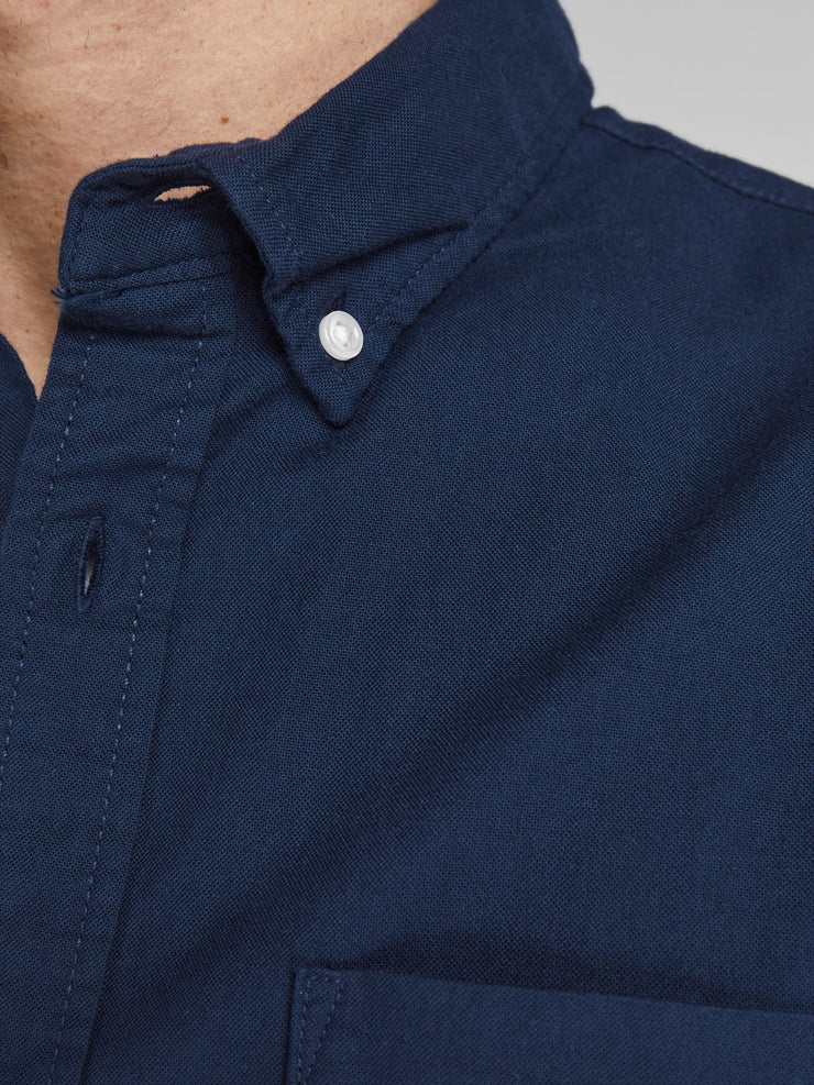JACK & JONES Organic Cotton Slim Fit Shirt in NAVY BLAZER