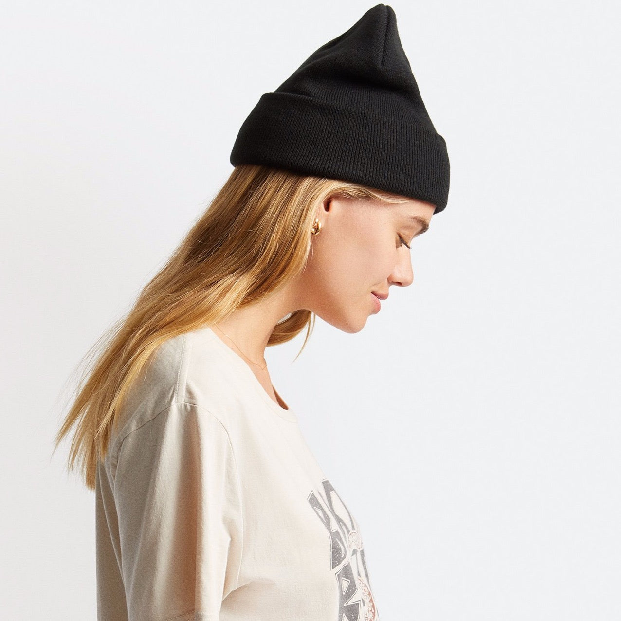 BRIXTON Harbor Beta Watch Cap Beanie in BLACK