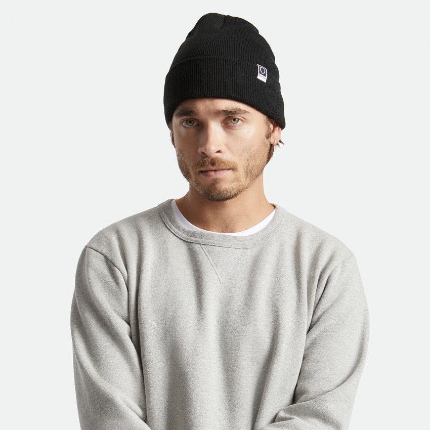 BRIXTON Harbor Beta Watch Cap Beanie in BLACK